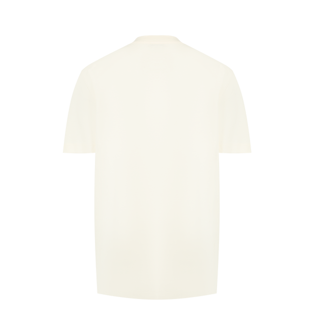 Image 2 of 3 - WHITE - MONCLER Cotton T-Shirt featuring cotton jersey, ribbed crew neck, short sleeves and embroidered logo. 100% cotton. 