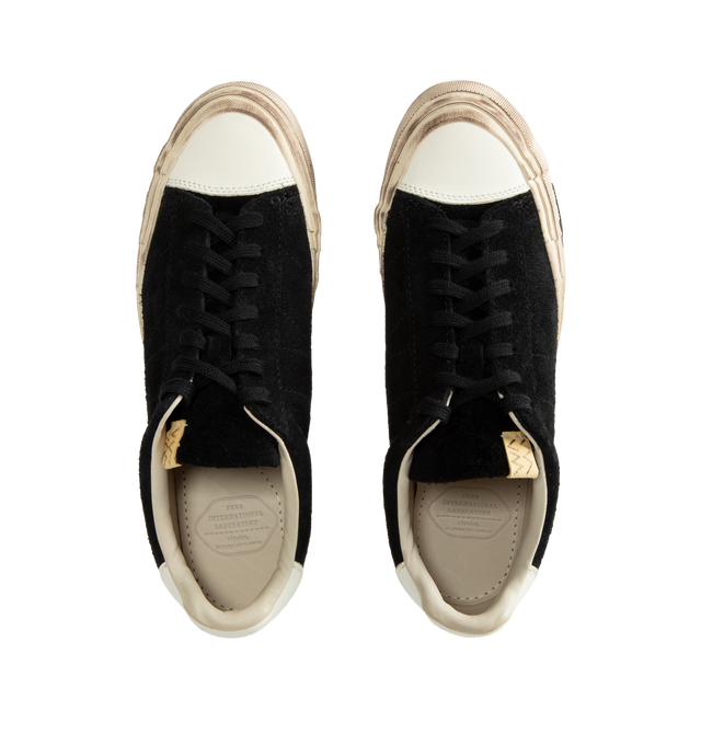Image 5 of 5 - BLACK - Visvim Segura Lo G.Patten Sneakers are crafted from cowhide leather and feature a low-top silhouette, pigment-free leather lining, a natural cork insole, and a durable rubber outsole. Designed with Visvim's signature focus on premium materials and comfort, this versatile sneaker combines artisanal construction with everyday wearability. Main Material: Cowhide Suede. Outsole: Rubber.  