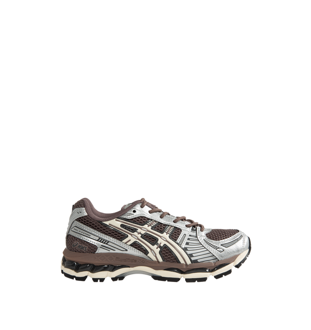 Image 1 of 5 - BROWN - Asics Men's Gel-Kayano 12.1 Sneaker featuring breathable mesh underlays, GEL-NIMBUS17 tooling system, FLUIDRIDE technology, rearfoot and forefoot GEL technology and dope dyed recycled sockliner mesh. Imported from Vietnam. 