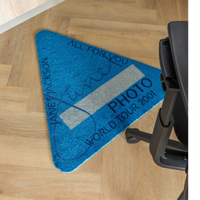 Image 3 of 3 - BLUE - Curves at Home "All For You" Tour Pass Nylon welcome mat. Made with rubber non-slip backing and die-cut centre. W 750mm x L 838mm. *These items are handmade, each mat may come with a slight variation.* 