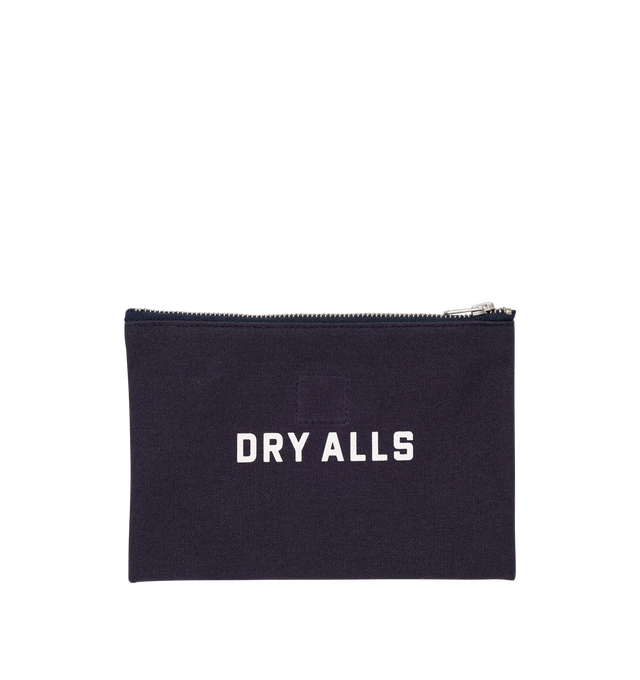 Image 2 of 2 - NAVY - HUMAN MADE Bank Pouch featuring cotton canvas, rubber-printed branding, animal motif, zipper closure and flat pouch design. 8.3 x 5.5 in. 100% cotton. 
