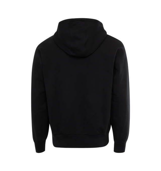 Image 2 of 3 - BLACK - GIVENCHY Boxy Fit Hoodie featuring drawstring at hood, graphic at chest, kangaroo pocket, rib knit hem and cuffs and logo patch at back. 100% cotton. Made in Portugal. 