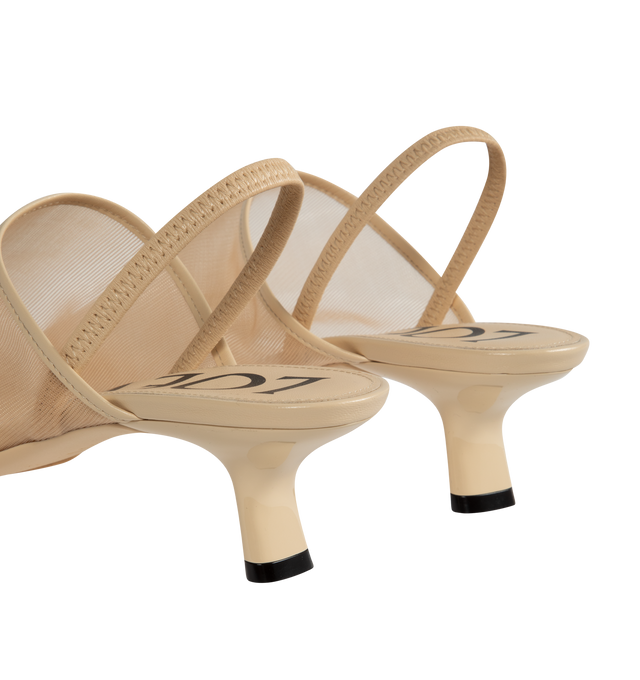 Image 3 of 4 - NEUTRAL - LOEWE Petal Mesh Sling Back featuring elasticated strap, mesh upper and square toe. 45MM. Leather insole, rubber sole. 
