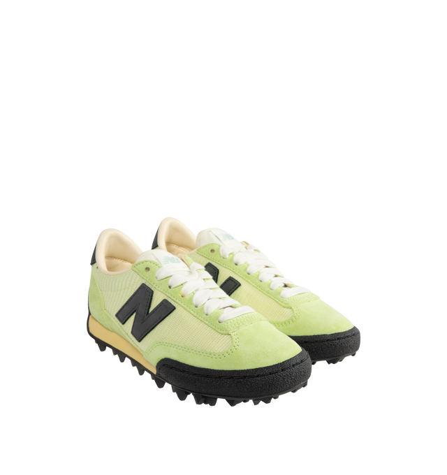 Image 2 of 5 - GREEN - NEW BALANCE UGTR5T9 featuring debossed crocodile print, eighties turf-inspired design, rubber outsole with treads, 'N' logo, leather upper and rubber outsole. 