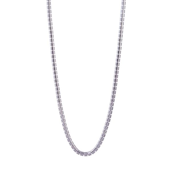 Image 1 of 3 - SILVER - SIDNEY GARBER Ophelia: 18K WG Skinny Ophelia NK, 36IN. A notched, linked Gold necklace that curves against the body. Length: 36 inches 18k White Gold.  