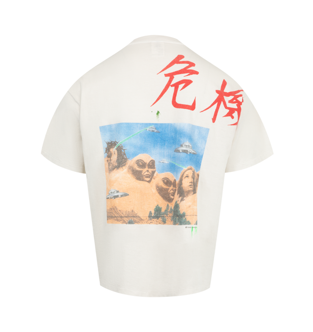 Image 2 of 2 - WHITE - SAINT MICHAEL Kiki Tee featuring crew neck, short sleeves, relaxed fit and graphic print on front and back. 100% cotton. 