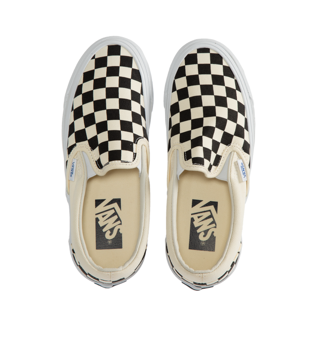 Image 5 of 5 - WHITE - VANS U Slip-On Reissue 98 Sneaker featuring padded collar and stretch gore for added comfort, round toe, slip on, lower collar around the ankle and higher collar above the heel. Canvas upper and lining, rubber sole. 