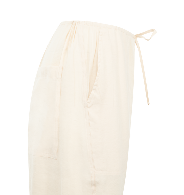 Image 3 of 3 - WHITE - STUDIO NICHOLSON Sheer Trousers featuring drawstring at waistband, four-pocket styling, exposed button fly and relaxed fit. Made in Portugal.  