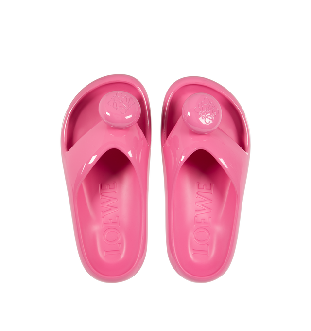 Image 4 of 4 - PINK - LOEWE x Paula's Ibiza Glossy Foam Pebble Toe Post Sandals featuring open toe and slips on. Ethylene vinyl acetate/rubber upper. Ethylene vinyl acetate/rubber sole. Made in Italy. 