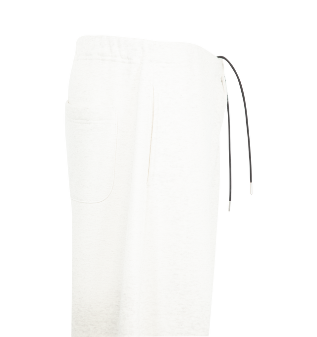 Image 3 of 3 - WHITE - Sacai Mens White Jersey Pants are crafted from a soft cotton jersey material. Featuring a barrel-leg silhouette, button detail, drawstring waistband, and side/back pockets. Main Material: Cotton. Made in Japan. 