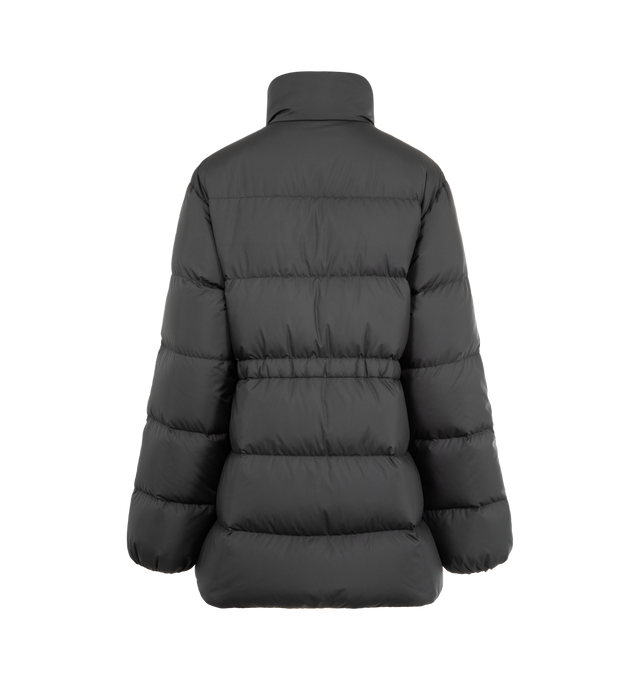 Image 2 of 3 - BLACK - MONCLER Brossette Short Down Jacket featuring recycled polyester lining, down-filled, zipper closure, zipped pockets and elastic waistband and cuffs. 100% polyester. Padding: 90% down, 10% feather. 