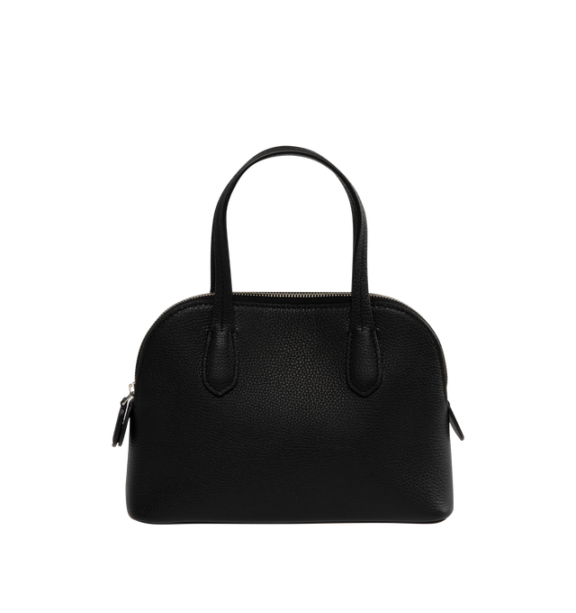 Image 1 of 3 - BLACK - THE ROW Ingrid Leather Tote Bag featuring top handles, detachable shoulder strap, zip top closure and internal slot pocket. Leather. Made in Italy. 