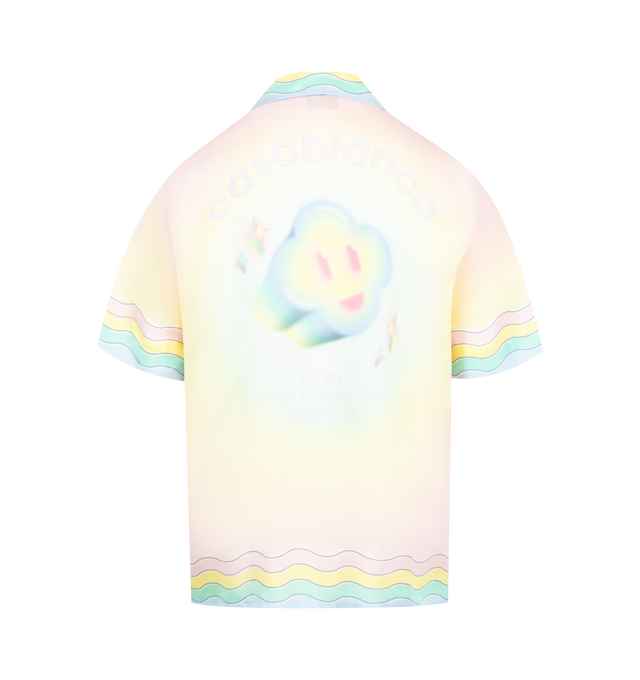 Image 2 of 2 - MULTI - CASABLANCA For The Love of Dance Silk Shirt featuring graphic printed throughout, open spread collar, concealed button closure and short sleeves. 100% silk. Made in Italy. 