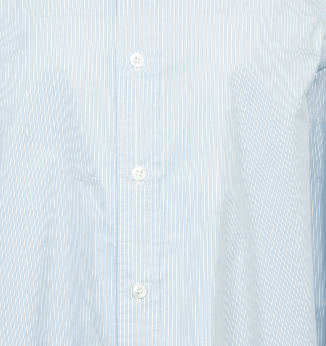 Image 3 of 3 - BLUE - SAINT LAURENT Winchester Boyfriend Shirt featuring front button closure, pointed collar, two button cuffs with button placket and curved hem. 100% cotton.  