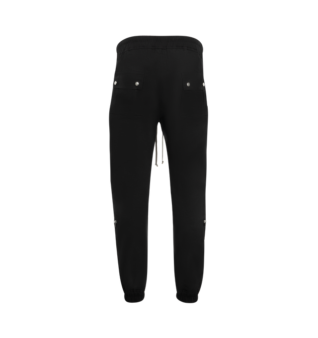 Image 2 of 3 - BLACK - Rick Owens Men's Headon Utility Cargo Pants in non-stretch broken twill denim. Featuring paneled construction, belt loops, six-pocket styling, zip-fly, patch and zip pockets at front, zip expansion panel at cuffs and zip vent at outseams. 100% cotton.Made in Italy. 