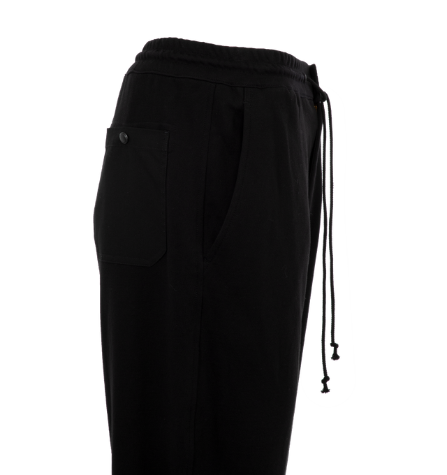 Image 3 of 3 - BLACK - JUNYA WATANABE Pant featuring elastic waist with drawstring, elastic hem, side slit pockets and back pocket.  