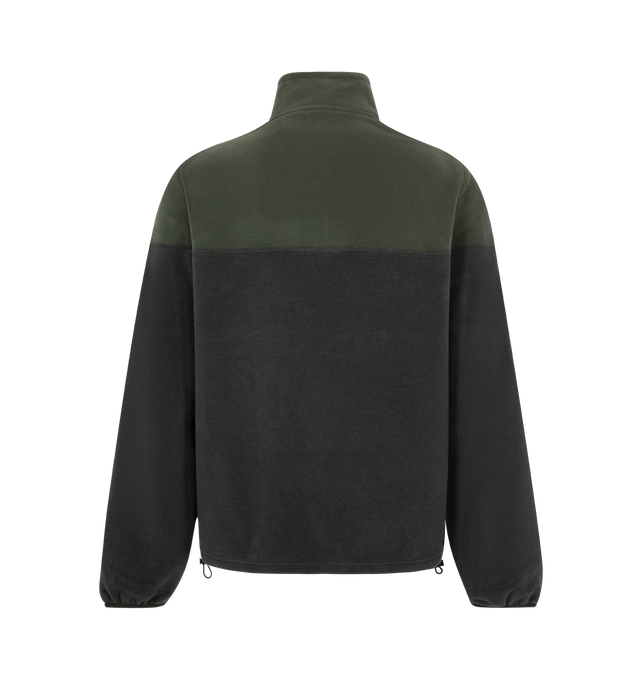 Image 2 of 2 - GREEN - Canada Goose Men's Loma Fleece Half Zip is crafted from Italian-made poly cotton fleece with a brushed face for a soft, comfortable feel against the skin. Designed as a versatile layering piece, this half-zip fleece features a two-layer collar, elasticated cuffs, and an adjustable hem with a shock cord for a customizable fit. Main Material: 58% Polyester, 42% Cotton. Fabric: Poly Cotton Fleece. Details: Two-Layer Collar, Elasticated Cuffs, Adjustable Shock-Cord Hem. Fabric Made in Ita 