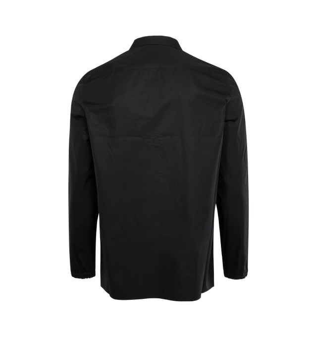 BLACK - GIVENCHY Boxy Fit Zip Shirt featuring long-sleeves, classic collar, contrasting GIVENCHY signature printed on the front, zipped closure, elastic cuffs and boxy fit. 100% cotton.