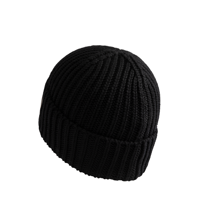 Image 2 of 3 - BLACK - Saint Laurent Men's Bonnet Maille Knit Beanie features a classic knitted construction. 