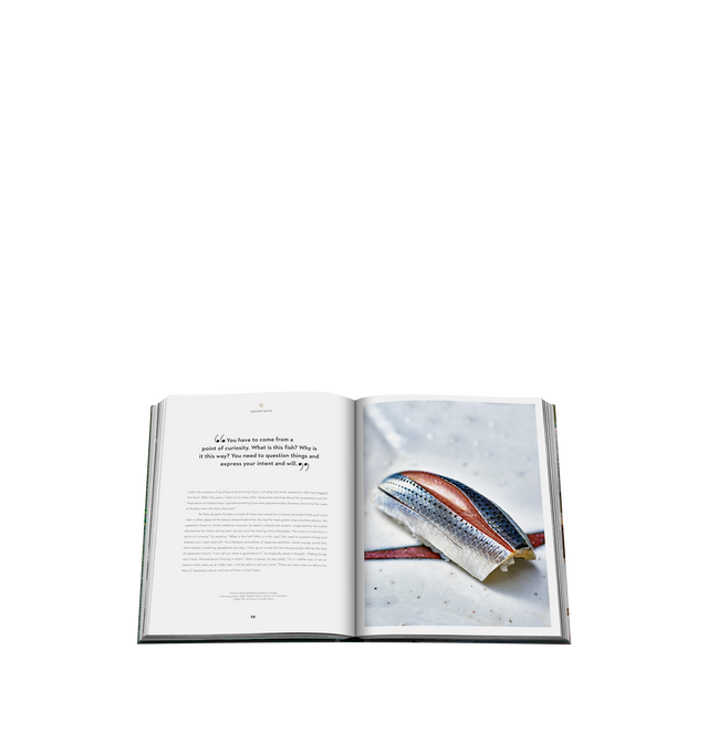 Image 4 of 4 - GREEN - Assouline Sushi Shokunin: Japan's Culinary Masters is a luxury coffee table book that celebrates the artistry, precision, and philosophy of Japan's most revered sushi masters through captivating photography and intimate storytelling. Written and photographed by James Beard Award-winning author Andrea Fazzari, this designer silk hardcover book profiles twenty celebrated shokunin, offering an extraordinary look into the craftsmanship, dedication, and cultural traditions behind one of th 