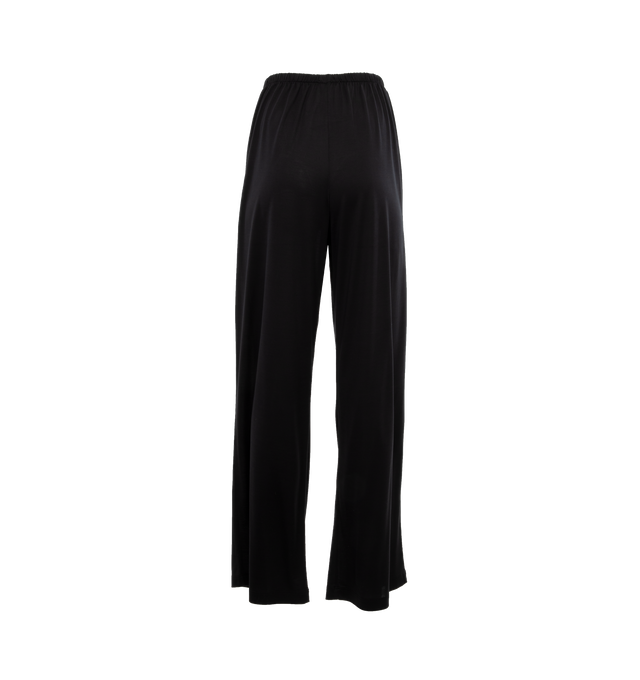 Image 2 of 4 - BLACK - THE ROW Lanuit Pant featuring a mid-rise pull-on pant in smooth silk jersey with relaxed fit, elastic waistband, and side pockets. 100% silk. Made in Italy. 