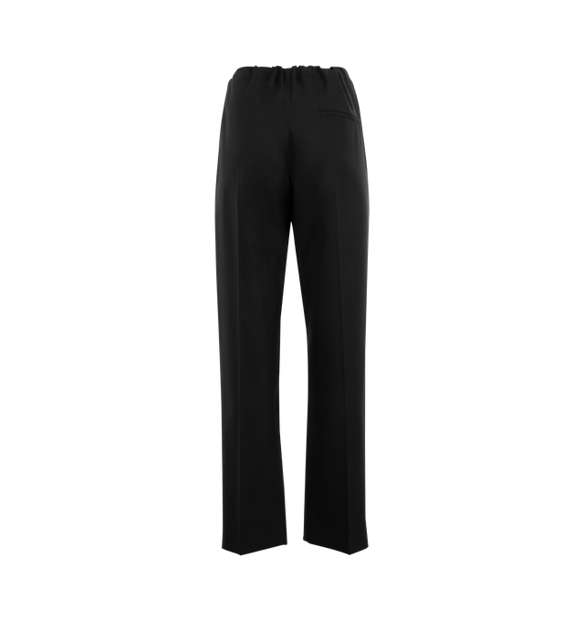 Image 2 of 3 - BLACK - Khaite relaxed, pleated-front pant refined by tropical wool. With grommeted drawstring waist, in-seam side pockets, and back welt pocket. Tropical wool (100% wool). Dry clean. 