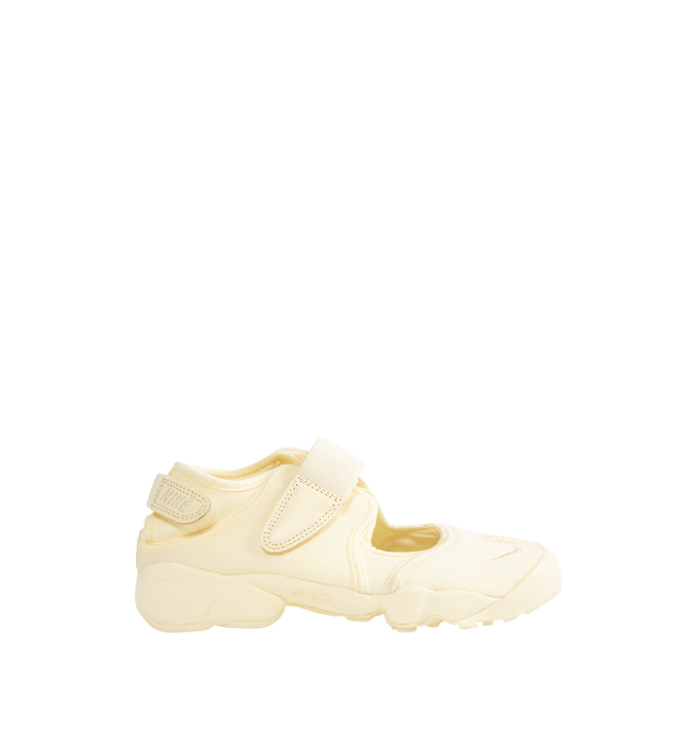 Image 1 of 5 - WHITE - NIKE Air Rift Sneaker featuring hook-and-loop straps on the midfoot and heel, Nike Air unit in the heel combined with plush foam, rubber detailing on the outsole, upper features a blend of elastane, polyester and nylon materials for a flexible fit and split toe design. 