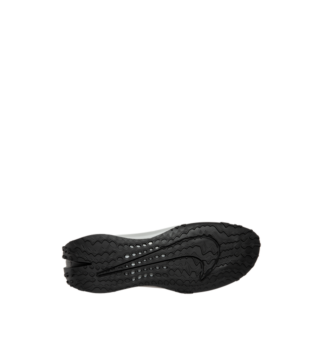 Image 4 of 5 - SILVER - Nike First Sight Noir Sneakers feature smooth textile uppers with tonal rubber overlays and a sculpted wedge sole for a futuristic take on retro running style. These lifestyle sneakers combine lightweight comfort with modern design, finished with chrome-effect detailing at the heel for a bold statement. Main Material: Textile and Synthetic. Sole: Rubber. 