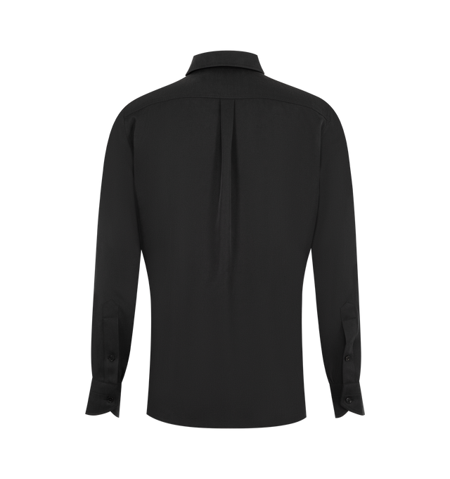 Image 2 of 2 - BLACK - Tom Ford Men's Silk Twill Military Shirt is crafted from luxurious silk twill and features a refined military-inspired design that balances elegance with relaxed wearability. Designed with a structured silhouette and elevated finish, this versatile shirt offers a sophisticated take on a utility classic. Main Material: 100% Silk.  