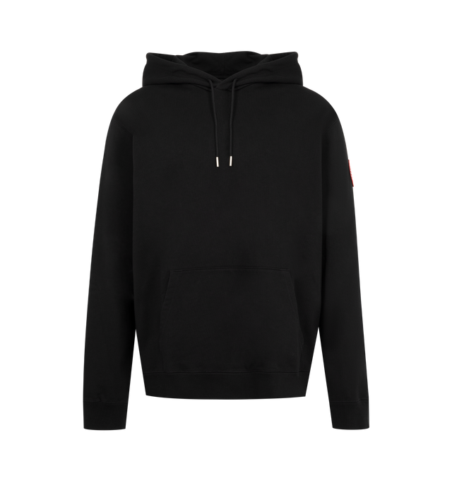 Image 1 of 3 - BLACK - Canada Goose Men's Loon Hoodie combines softness with a classic silhouette designed for comfortable everyday wear. This designer hoodie is finished with Canada Goose's signature Classic Disc logo for an iconic brand detail. Details: Pull-over, Hood, Front Pocket, Classic Canada Goose Disc. Logo Main Material: Cotton. 