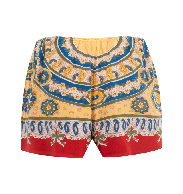 Image 2 of 2 - MULTI - BODE Bricolage Shorts featuring elastic waist and print throughout. 100% silk. Made in Portugal. 