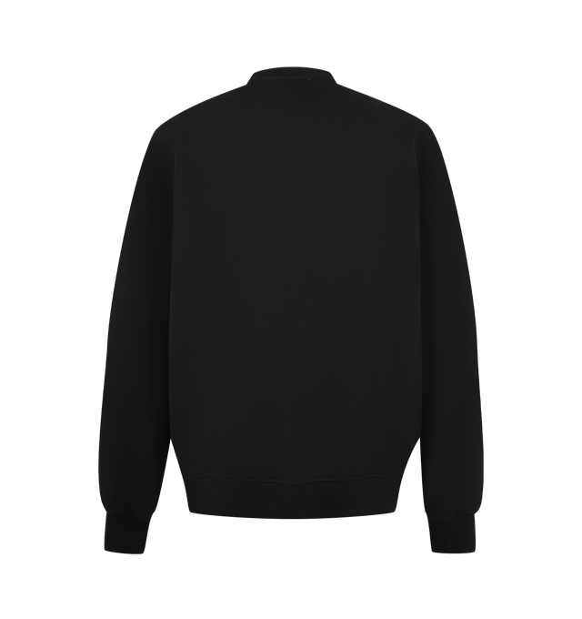 Image 2 of 2 - BLACK - CASABLANCA Embroidered Cotton Sweatshirt featuring embroidered graphic to the front, crew neck, long sleeves, ribbed cuffs and straight hem. 100% cotton.  