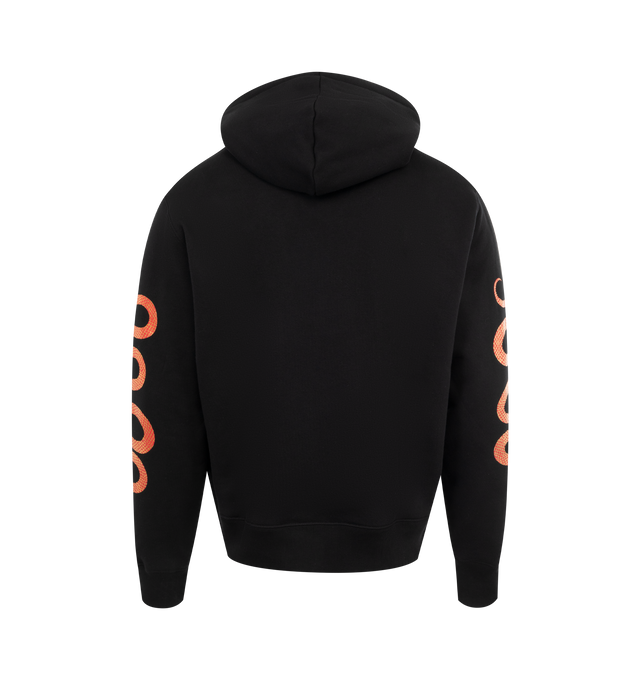 Image 2 of 2 - BLACK - Amiri Snake Hoodie has an attached hood, printed graphics, ribbed trims, and a kangaroo pocket. 100% cotton.  