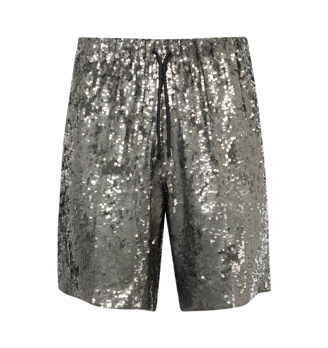 SILVER - DRIES VAN NOTEN Piperi Pants featuring elastic waistband with drawstring, two slit pockets on the side, sequin embroidery and loose-fit. 100% viscose. Made in India.