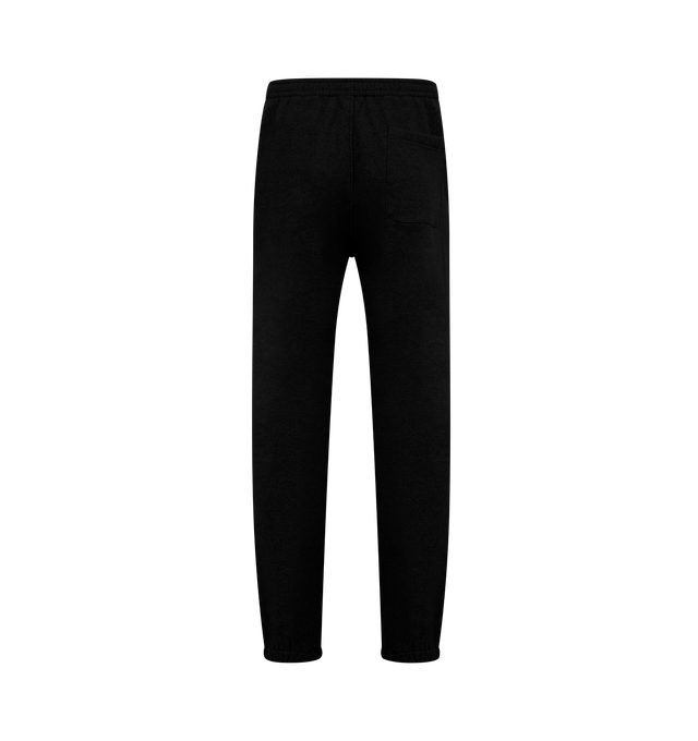 Image 2 of 3 - BLACK - AURALEE Smooth Soft BD Sweat Pant featuring cotton fabric, elasticated waistband with concealed drawstrings, two slash pocket on sides, welt pocket on back and elasticated cuffs. 100% cotton. 