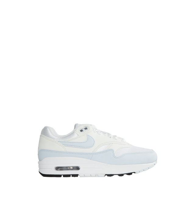 Image 1 of 5 - WHITE - NIKE AIR MAX 1 features a padded, low-cut collar, wavy mudguard, pill-shaped  Nike Air window and rubber outsole gives you durable traction. 