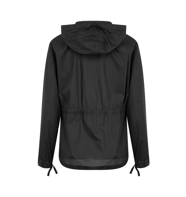 Image 2 of 3 - BLACK - THE ROW Beloura Jacket featuring lightweight ripstop fabric, soft nylon ripstop fabric, a relaxed fit with dropped shoulders, elasticated waistline, kangaroo pocket, self-tie cuffs and a drawstring hood. 100% polyamide. Made in Italy. 