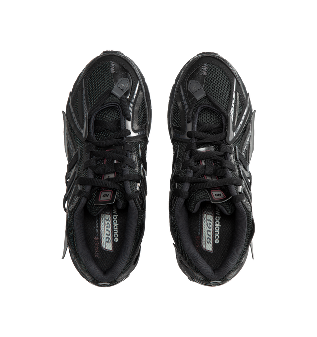 Image 5 of 5 - BLACK - New Balance 1906A Sneakers are a lace-up style with leather, textile, and mesh uppers, ACTEVA LITE midsole cushions, ABZORB SBS heel cushions, N-energy outsoles, and Stability Web outsole technology. 