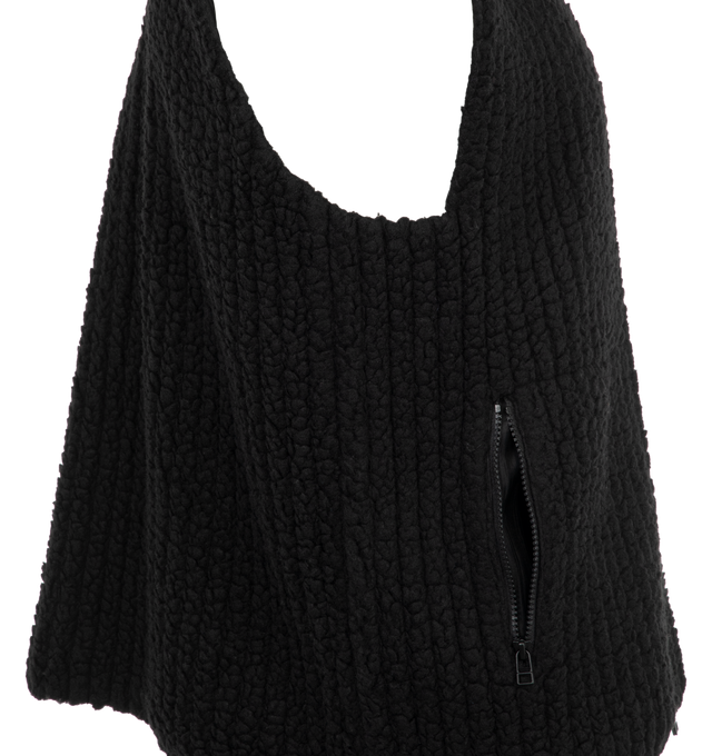 Image 3 of 3 - BLACK - Issey Miyake Fleece Pleats Vest (Mens) is a collarless design with a 2-way front zip closure, side zip pockets, and a zip chest pocket. Lined. 100% polyester. Made in the Phillippines.  