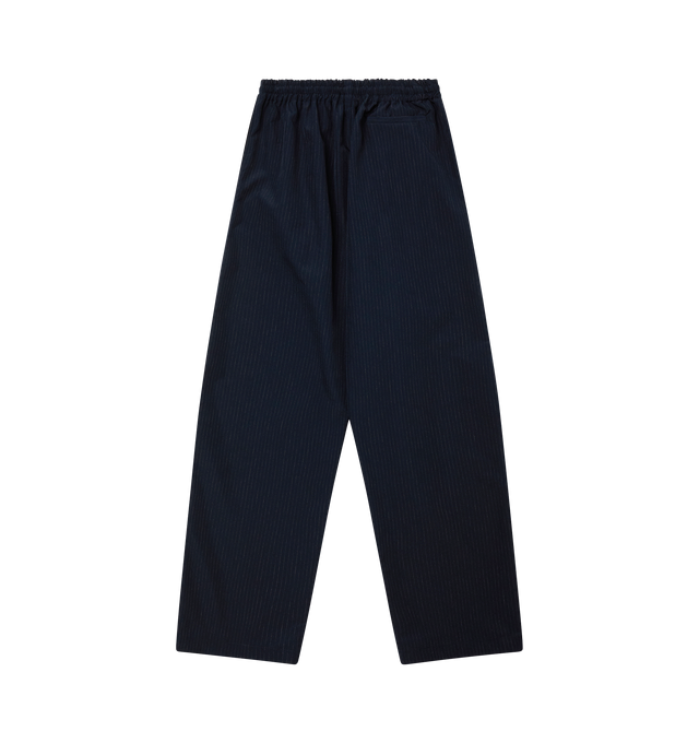 Image 2 of 2 - BLUE - WILLY CHAVARRIA Ruff Rider Track Pants featuring an elastic waistband, pull-on style, two side on-seam pockets, one back welt pocket and embroidered logo detail at left hip. 51% viscose, 49% cotton. Made in USA.  