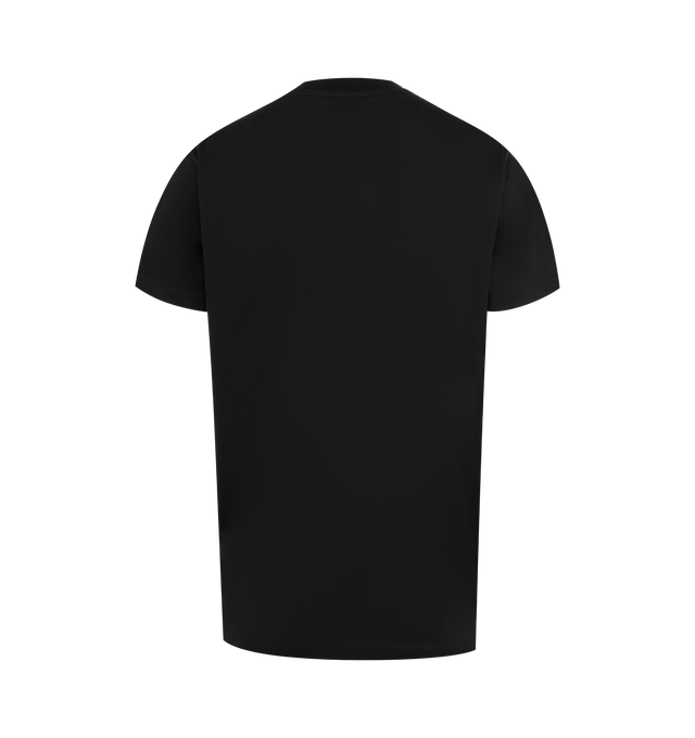 Image 2 of 3 - BLACK - MONCLER Logo T-Shirt featuring cotton jersey, ribbed crew neck, short sleeves and embroidered logo. 100% cotton. 