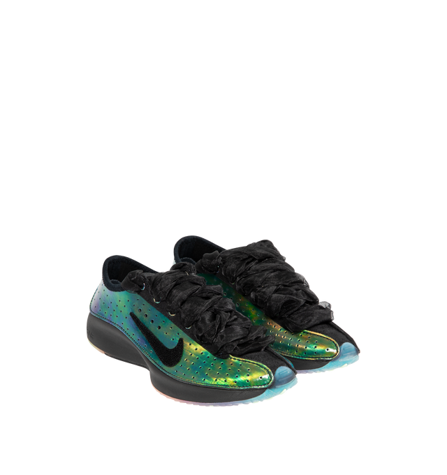 Image 2 of 5 - MULTI - NIKE Air Superfly x Tomo Koizumi Sneaker featuring featherweight runner wrapped in an iridescent upper, Velcro-backed Nike Swooshes come with three different sets for swapping and rainbow outsole. 