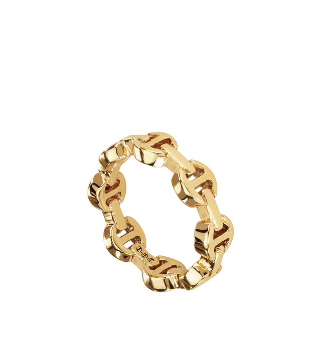Image 2 of 2 - GOLD - HOORSENBUHS Dame Tri Link Ring featuring 18k yellow gold and 5.4mm band width. Size 6.Hirshleifers offers a range of initial pieces from this collection in-store. For personal consultation and detailed information about jewelry, please contact our dedicated stylist team at personalshopping@hirshleifers.com.  