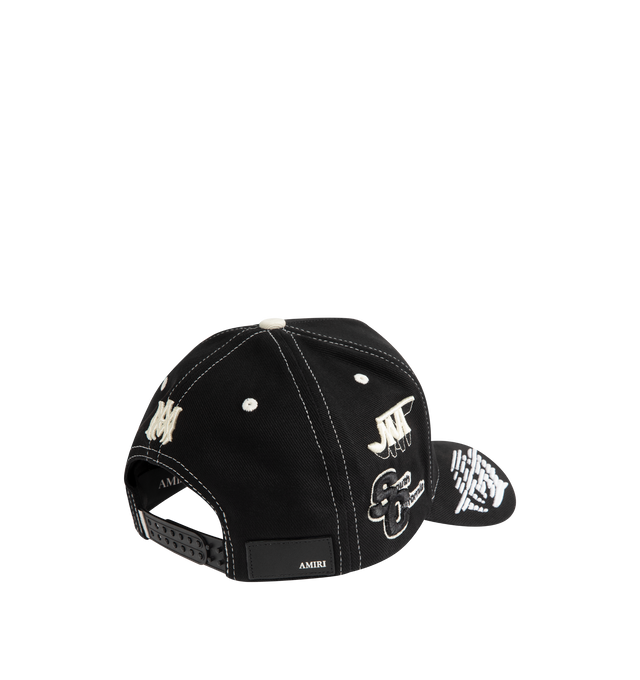 Image 3 of 3 - BLACK - AMIRI Sporty Baseball Cap featuring curved brim, embroidered logo and adjustable back. Cotton.  