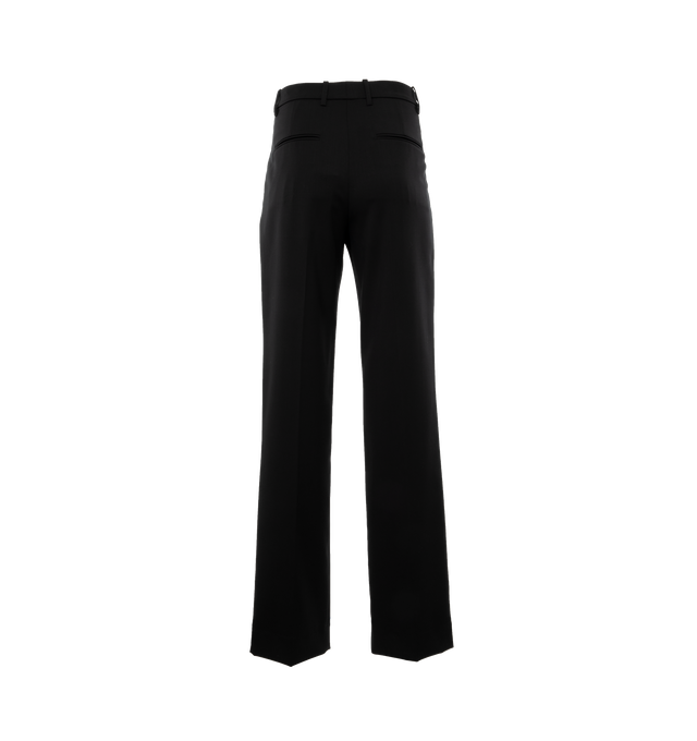 Image 2 of 4 - BLACK - NILI LOTAN Alphonse Pleated Tailoring Pant featuring relaxed mid-rise fit, double front pleats, straight legs with pressed creases, zip fly and hook-and-bar front closure, front slash pockets and back besom pockets. 98% virgin wool, 2% elastane. Made in USA. 