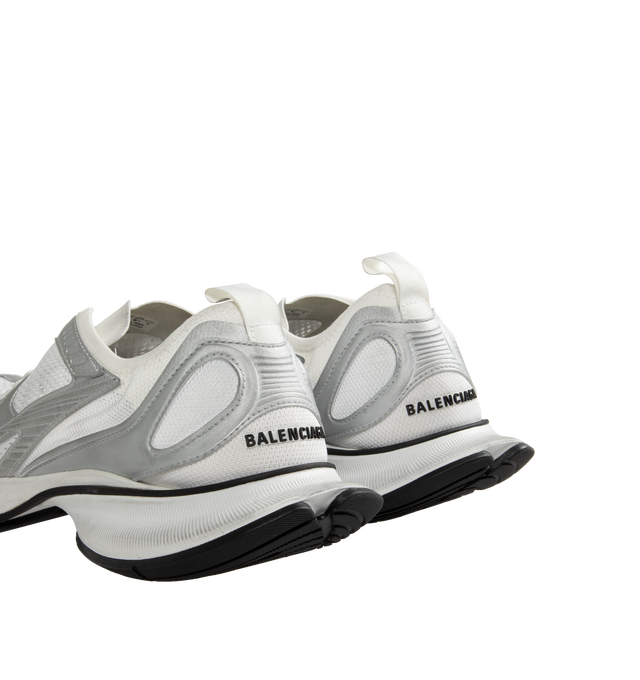 Image 3 of 5 - WHITE - Balenciaga Circuit Sneakers are lace-up style with a worn-out effect, logos on the outsoles, artwork on the uppers, back pull tabs, and rubber soles. Made in China.  