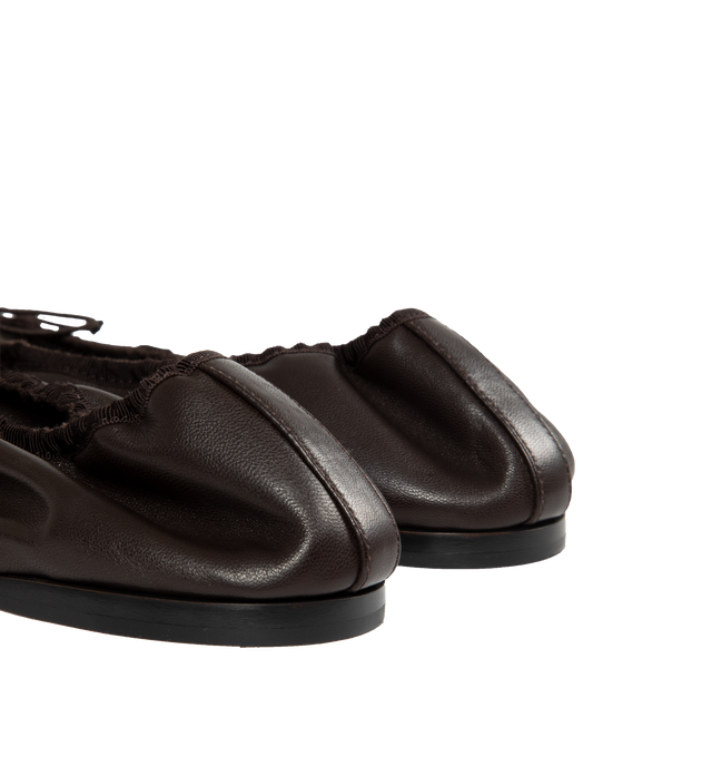 Image 3 of 4 - BLACK - THE ROW Hereditas Ballet Flats featuring leather upper, slip on, bow detail, leather lining and suede sole. 100% calf leather. 