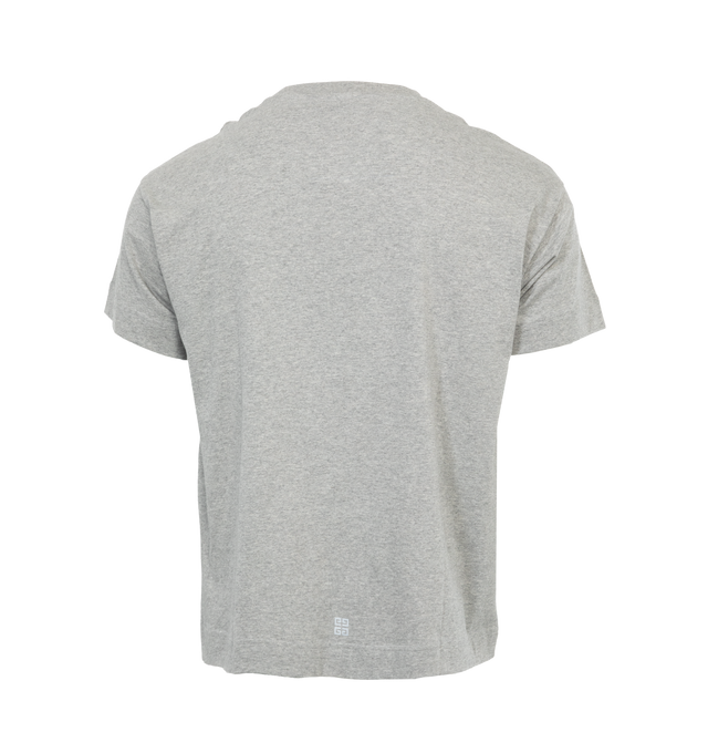 Image 2 of 3 - GREY - GIVENCHY SHORT SLEEVES T-SHIRT featuring short-sleeves, crew neck, GIVENCHY signature printed on the front and small 4G emblem printed on the lower back. 100% cotton. 