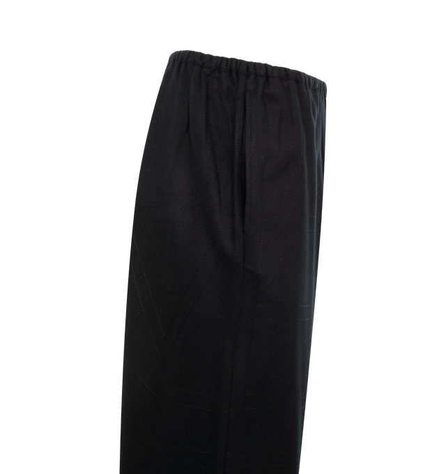 Image 3 of 3 - BLACK - TOTEME MONOGRAM FLANNEL PJ BOTTOMS featuring contrast topstitching, elasticated waistband and slip pockets. 100% modal. 