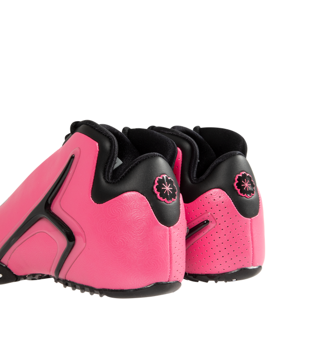 Image 3 of 5 - PINK - Nike Womens Air Zoom Hyperflight Sneakers feature a synthetic leather upper. Designed with a high-collar silhouette, lace-up closure, responsive Air Zoom cushioning, plush foam midsole, and durable rubber outsole. Upper: Synthetic Leather; Cushioning: Air Zoom; Midsole: Foam; Outsole: Rubber. Imported 
